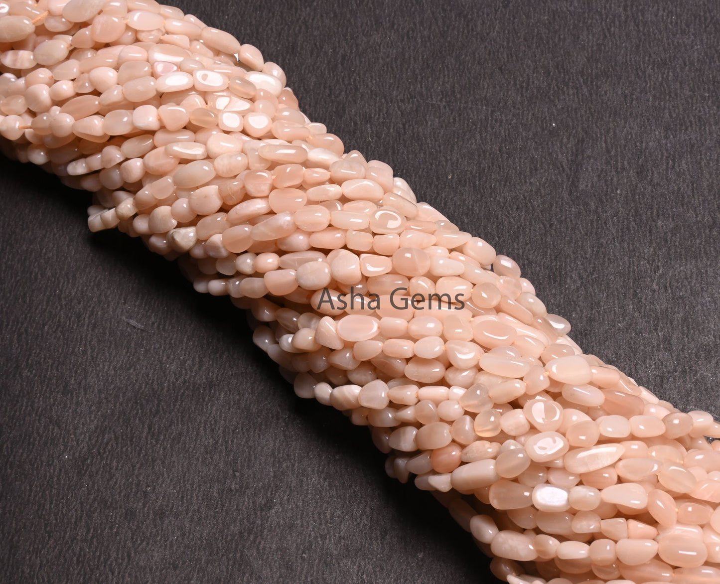 Natural Peach Moonstone Nugget Shape Tiny Gemstone Beads, Light Off Pink Moonstone Smooth Handmade Uneven Tumble Beads Jewelry making Craft (AG 22264)