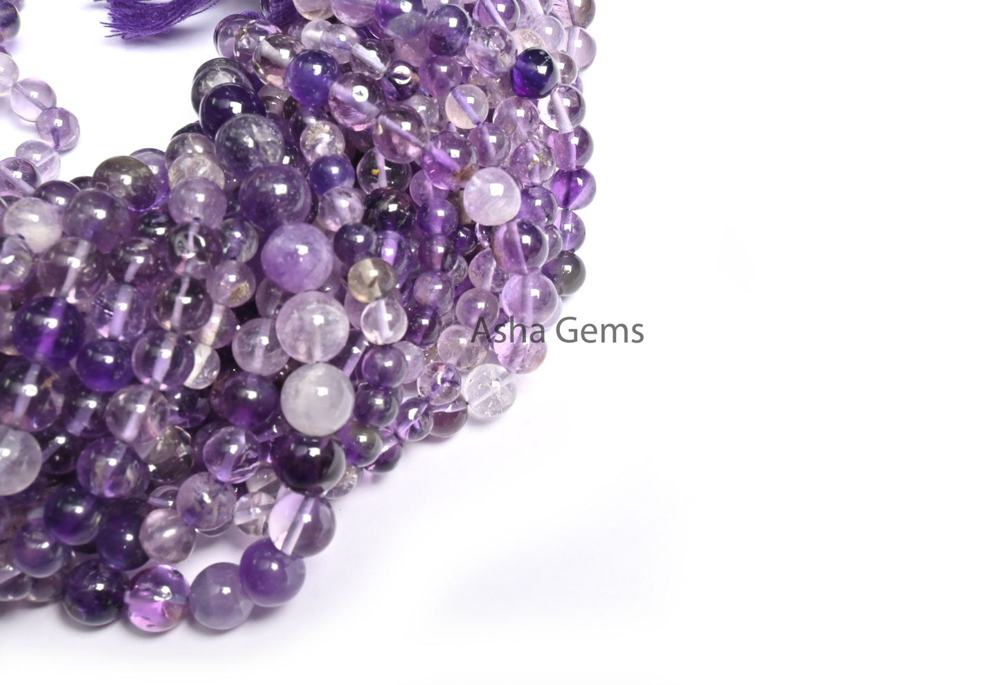 Natural Amethyst Smooth Round Gemstone Beads, Shaded Purple Amethyst Beads, African Amethyst Plain Round Ball Shape Bead Jewelry Crafts SALE