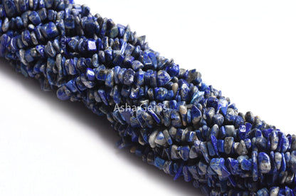34" Strand Natural Blue Lapis Lazuli Uncut Chips Raw Nuggets Smooth Beads Gemstone Fine Quality Lapis Lazuli Chips Rough Bead Lapis Jewelry