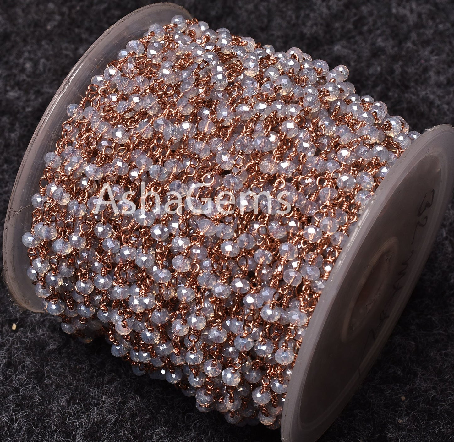 Beautiful Rainbow Moonstone Hydro Silver Coated Faceted Beads Rosary Chain By Feet,3mm Copper Plated Wire Wrap Bulk Chain For Jewelry Making