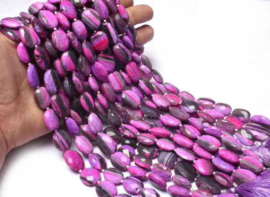 Beautiful Pink Boulder Opal Faceted Oval Shape Beads,13"Strand Boulder Opal Beads, Pink Opal Faceted Bead Loose Gemstone Jewelry Making SALE