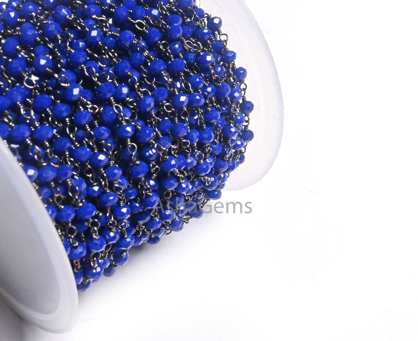 AAA Quality Blue Lapis Hydro Rondelle Faceted Beads Rosary Chain,3 mm Black Metal Plated Gunmetal Wire Wrap Chain Jewelry Making handicrafts