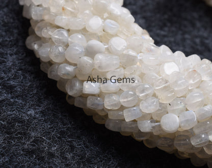 5 mm Rainbow Moonstone Smooth Flat Coin Gemstone Beads,13" Flashy White rainbow Uneven Shape Coin Handmade Gemstone Bead Jewelry Making SALE