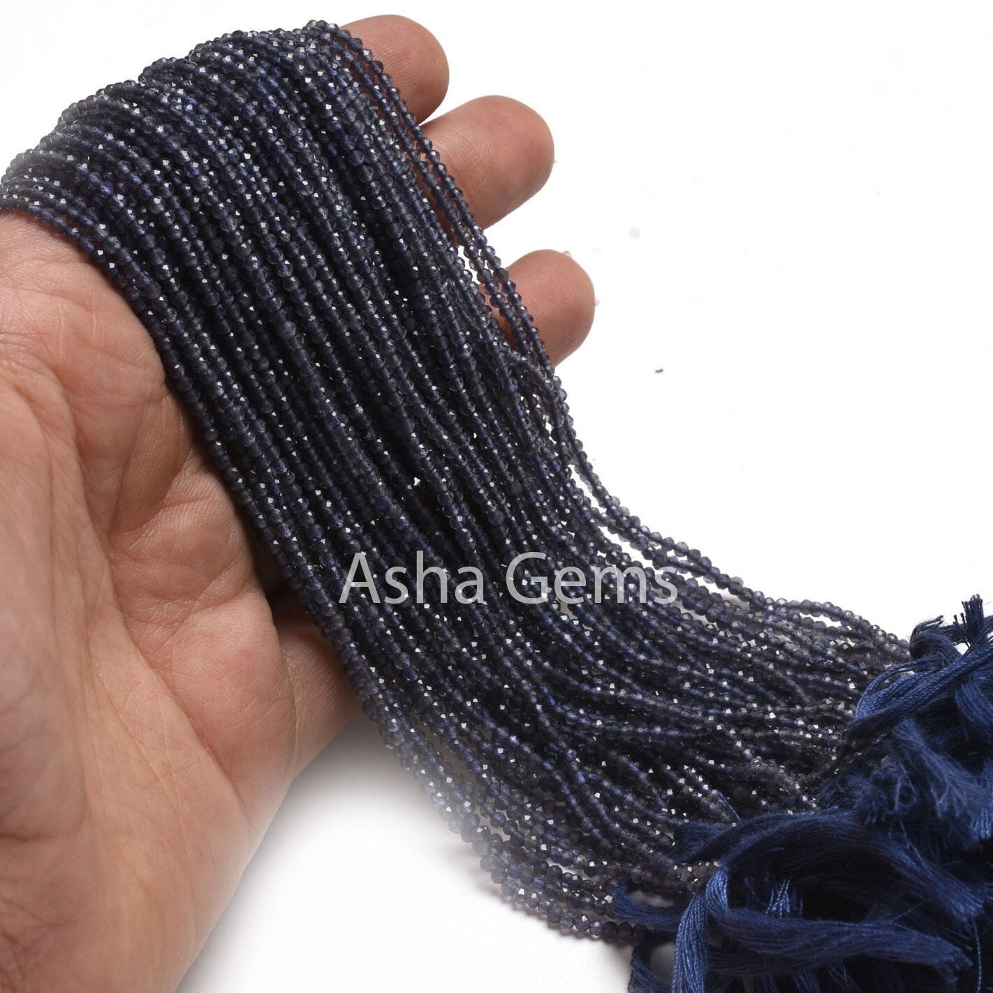 Sale 13" Strand Beautiful Natural Blue Iolite Micro Cut Beads,2.2 mm AAA Quality Iolite Faceted Machine Cut Rondelle Gemstone Bead Jewelry