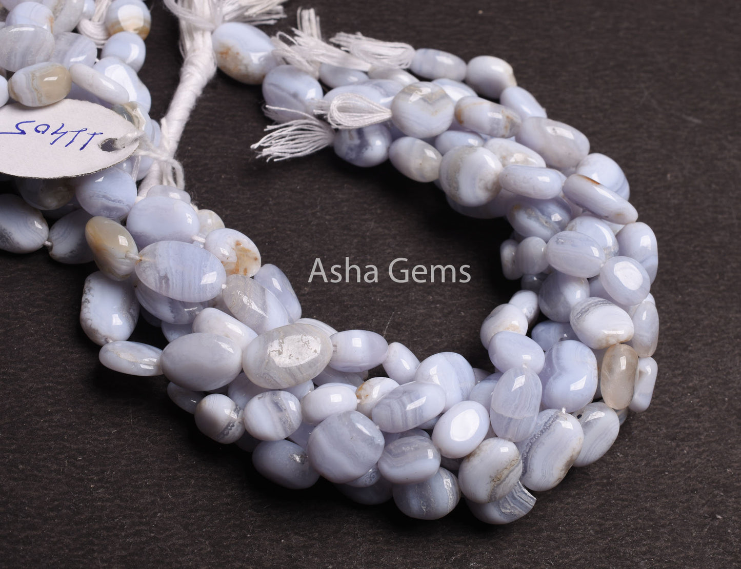 Natural Blue Lace Agate Smooth Oval Beads,7" Blue Lace Agate Handmade Uneven Oval Straight Drill Gemstone Bead, Blue Lace Agate Jewelry SALE