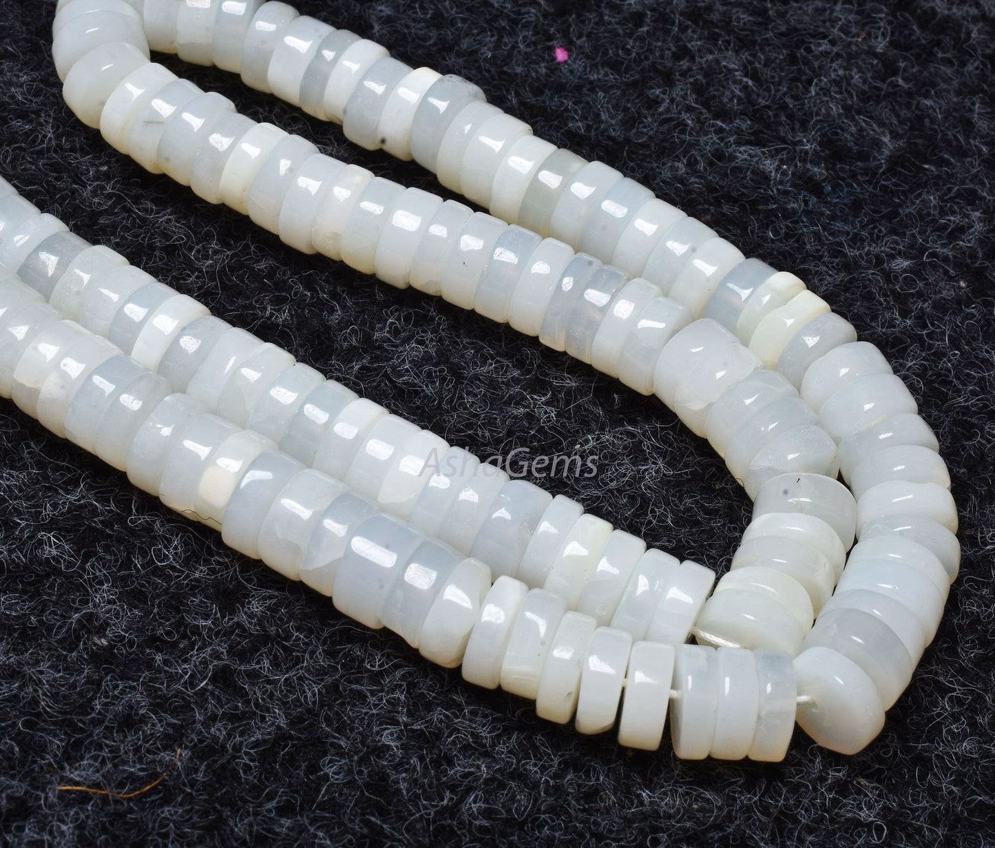 Natural white Opal Smooth Gemstone Beads, White Opal Plain Tyre Shape Beads,8 mm Opal Heishi Tyre Beads For jewelry Making Handicrafts SALE