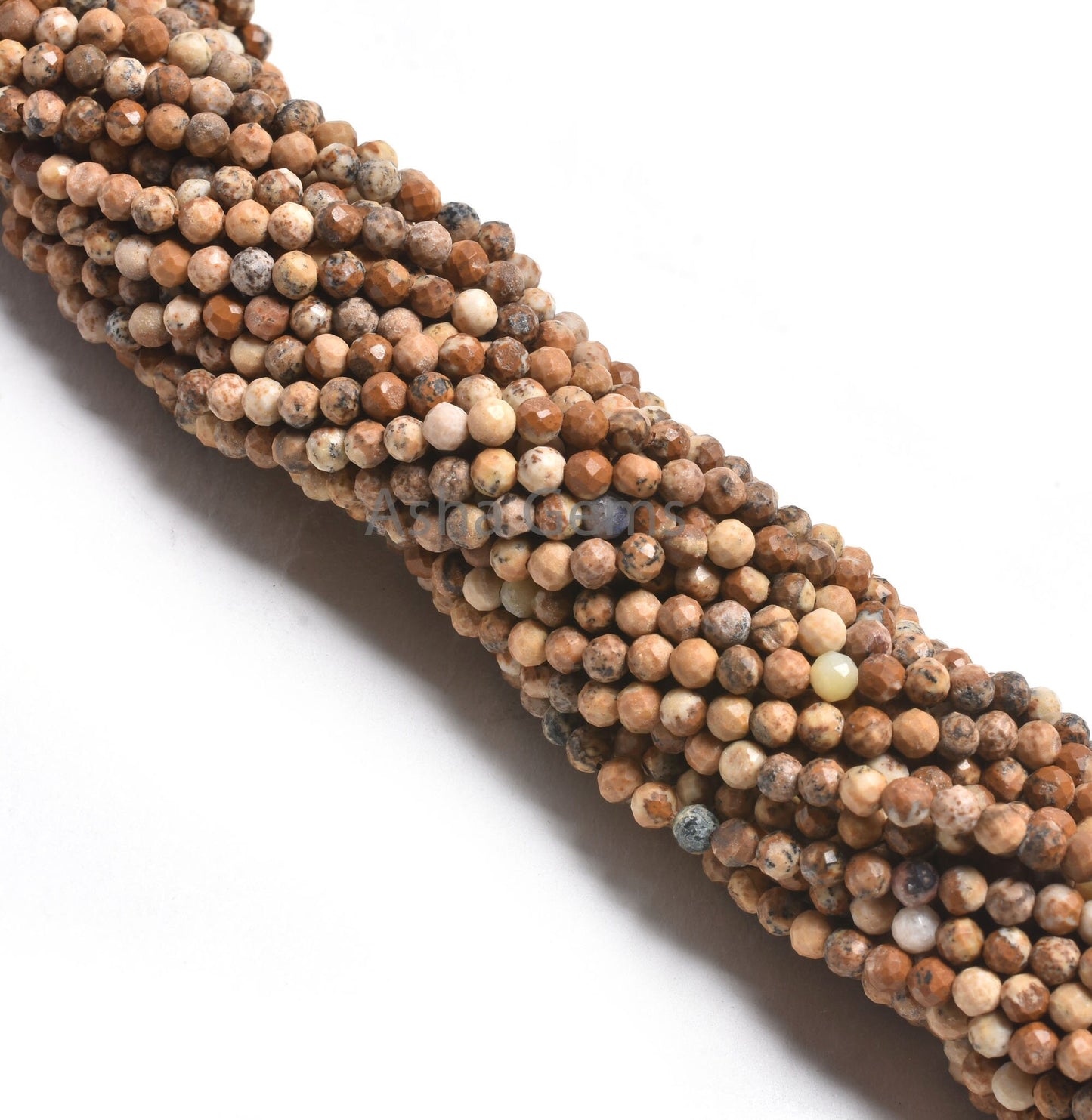 Beautiful Picture Jasper Micro Cut Round Ball Gemstone Beads,3.2 mm Natural Jasper Machine Cut Faceted Roundelle Picture Jasper Bead Jewelry