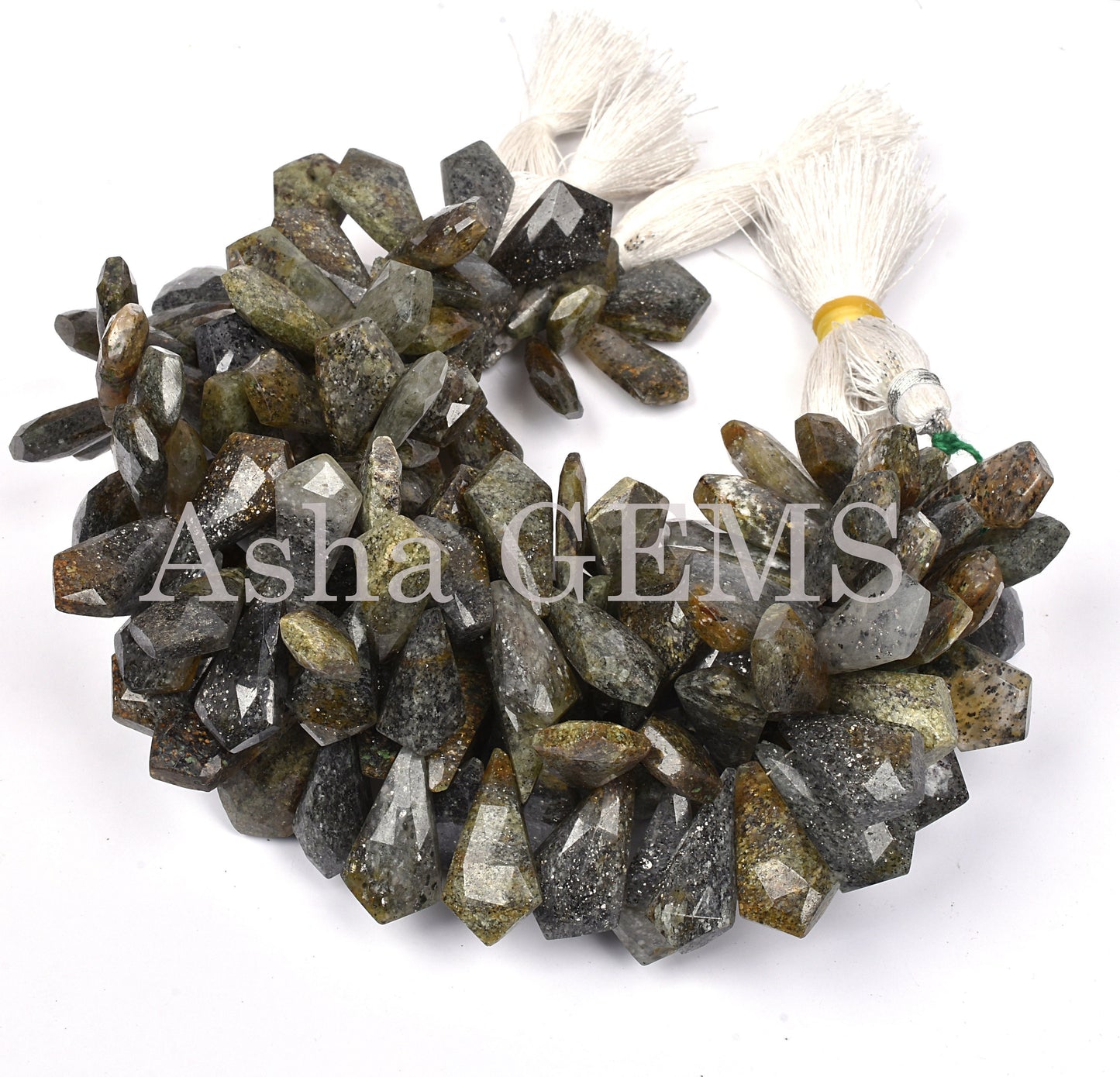 Beautiful Black Sunstone Fancy Shape Beads,7.5"Strand Rare Green Black Sunstone Faceted Fancy Beads, Natural Sunstone Faceted Briolette SALE
