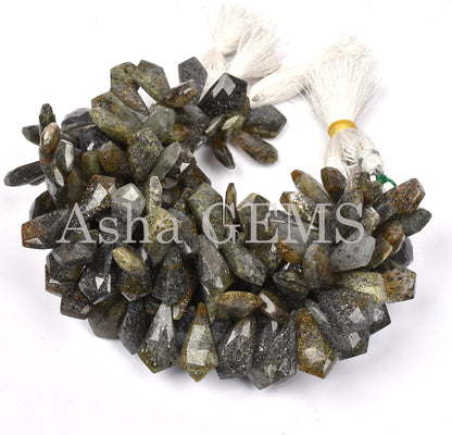 Beautiful Black Sunstone Fancy Shape Beads,7.5"Strand Rare Green Black Sunstone Faceted Fancy Beads, Natural Sunstone Faceted Briolette SALE