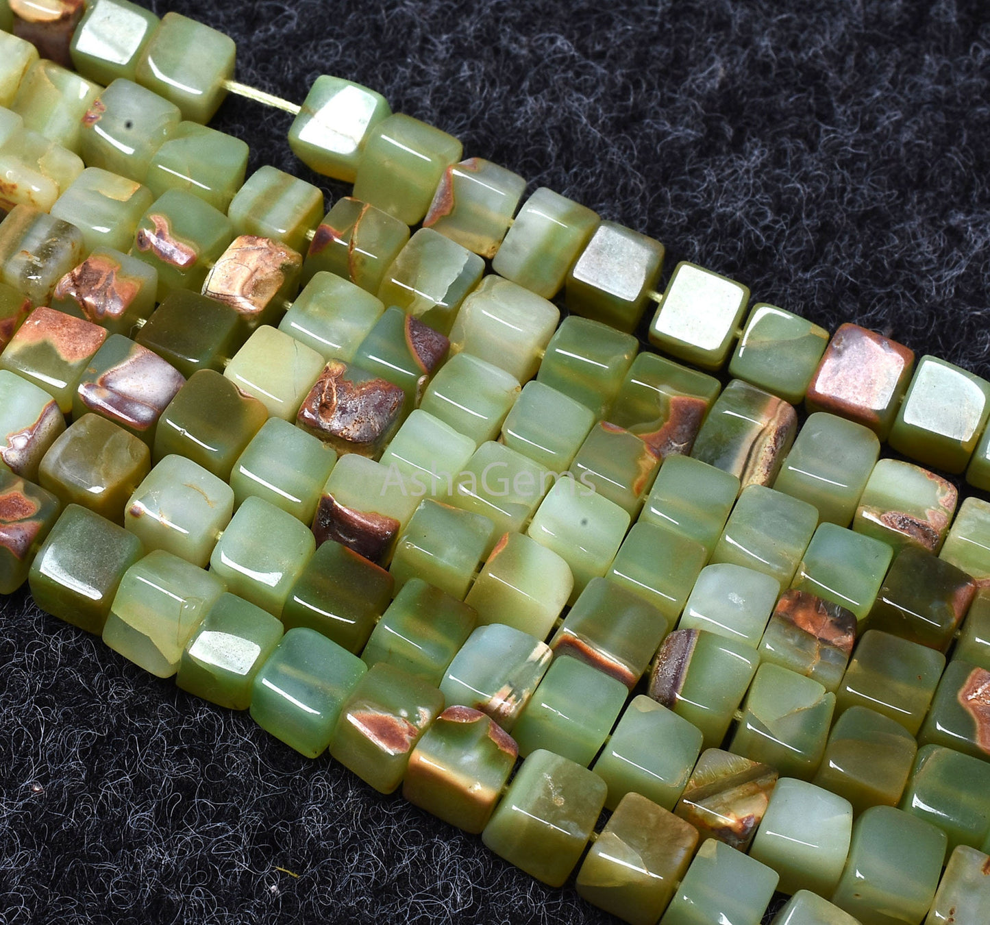 Bio Green Opal Shaded Box Shape Beads,Beautiful Green Opal Smooth 3D Cube Box Beads, Plain Handmade Opal Cube Beads For Jewelry Making SALE