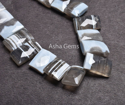 Blue Boulder Opal Fancy Chicklet Beads,11-18mm Boulder Opal faceted Rectangle Shape Gemstone Beads Boulder Blue Opal Bead Jewelry Craft SALE
