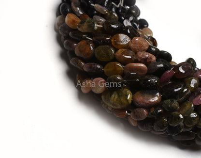 13" Strand Natural Multi Tourmaline Smooth Oval Shape Gemstone beads, Shaded Tourmaline Plain handmade Oval Bead Tourmaline Handicraft SALE