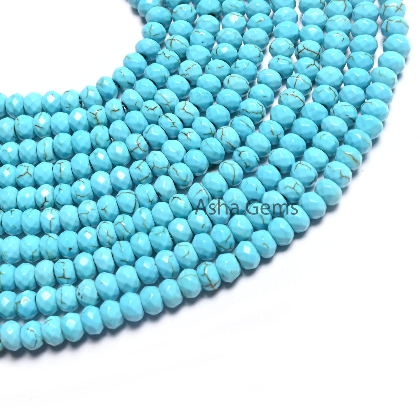 4.5 mm Beautiful Blue Jade faceted Rondelle Shape Beads,14" Strand Blue Turquoise Color Jade Quartz machine cut Gemstone Bead Jewelry Making