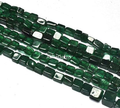 Natural Green Mica Square Shape Smooth Gemstone Beads, Plain Mica Beads, Green Mica Handmade Uneven Square Beads, Mica Jewelry Making SALE