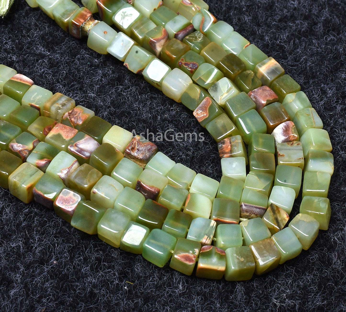 Bio Green Opal Shaded Box Shape Beads,Beautiful Green Opal Smooth 3D Cube Box Beads, Plain Handmade Opal Cube Beads For Jewelry Making SALE