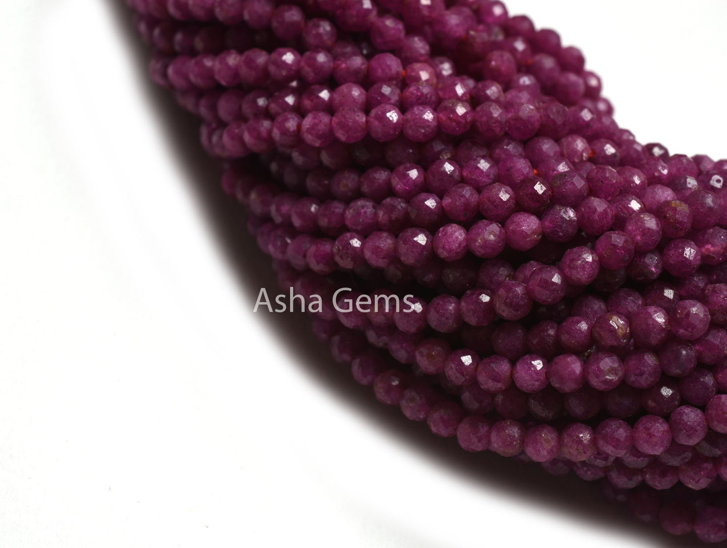 3.2 mm Natural Ruby Faceted Micro Cut Beads, Fine Real Red Ruby Machine Cut Rondelle Gemstone Beads, Rare Genuine Ruby Bead Necklace Jewelry