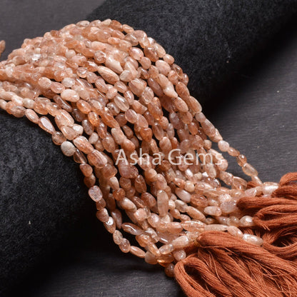 13"Strand Beautiful Shaded Red Sunstone Smooth Nugget Beads,4-8mm Natural Sunstone Plain Handmade Uneven Tiny Nugget Bead Jewelry Handicraft