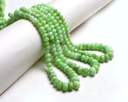 6.5-11 mm Green Opal Smooth Rondelle Beads, Mint Green Opal Plain Handmade Loose Gemstone Beads, Green Opal Beads Jewelry Making Craft SALE