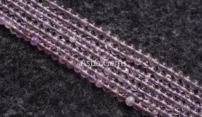 13" Strand Natural Pink Amethyst Smooth Round Beads, Fine Quality Pink Amethyst Plain Round Ball Gemstone Beads, Jewelry Making Crafts SALE