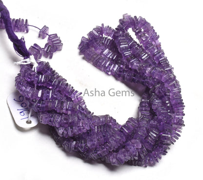 5.5-6mm Amethyst Smooth Heishi Square Shape Beads, Natural Purple Amethyst Flat Square Handmade Gemstone Beads, Amethyst Bead Jewelry Craft