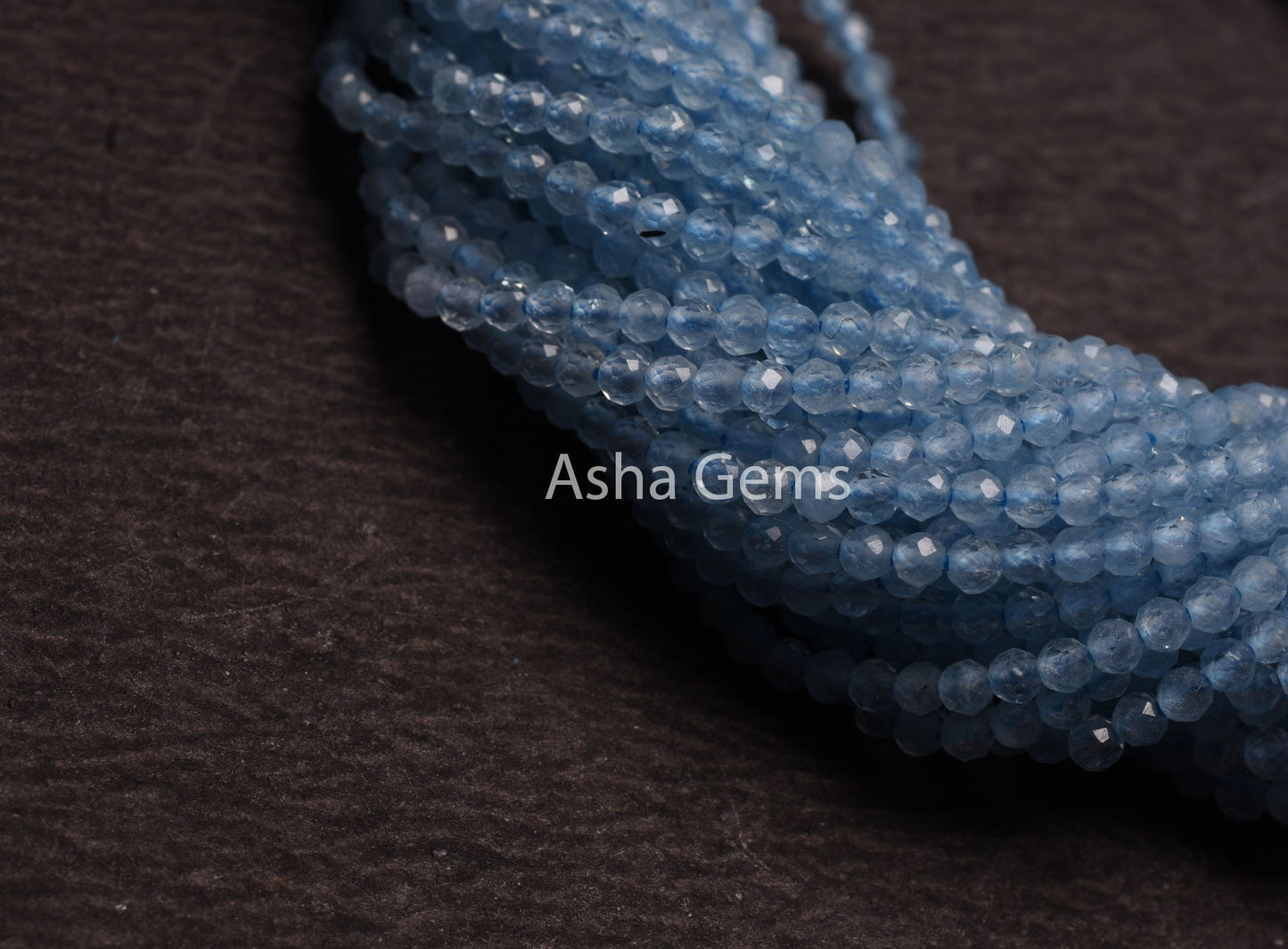 2 mm AAA Aquamarine Micro Cut Rondelle Beads,13" Strand Shaded Blue Aquamarine Machine Cut Gemstone Beads, Tiny Aquamarine Bead Jewelry SALE
