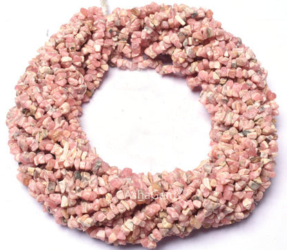 34" Strand Natural Rhodochrosite Uncut Chip Gemstone Beads, Pink Rhodochrosite Raw Rough Smooth Nugget Bead, Rhodochrosite Bead Jewelry SALE