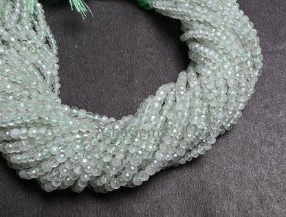 Beautiful Green Amethyst faceted machine cut Rondelle Gemstone Loose Beads,12.5" Fine Natural Green Amethyst Micro Cut Beads Jewelry Crafts