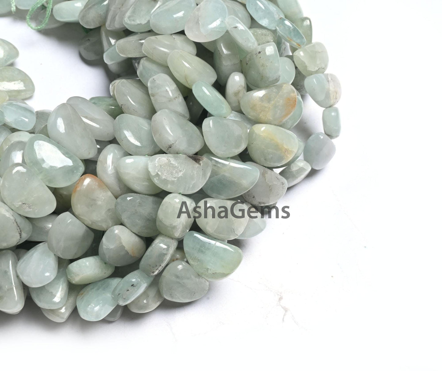 Natural Aventurine Fancy D Shape Smooth Gemstone Beads,9" Light Green Aventurine Half Moon Handmade Bead, Angoori Margaj Beads Jewelry Craft