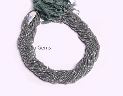 Rare Green sapphire Micro Cut Faceted Rondelle Gemstone Beads,1.7mm AAA Quality Natural sapphire Machine Cut Sapphire Beads Jewelry Necklace