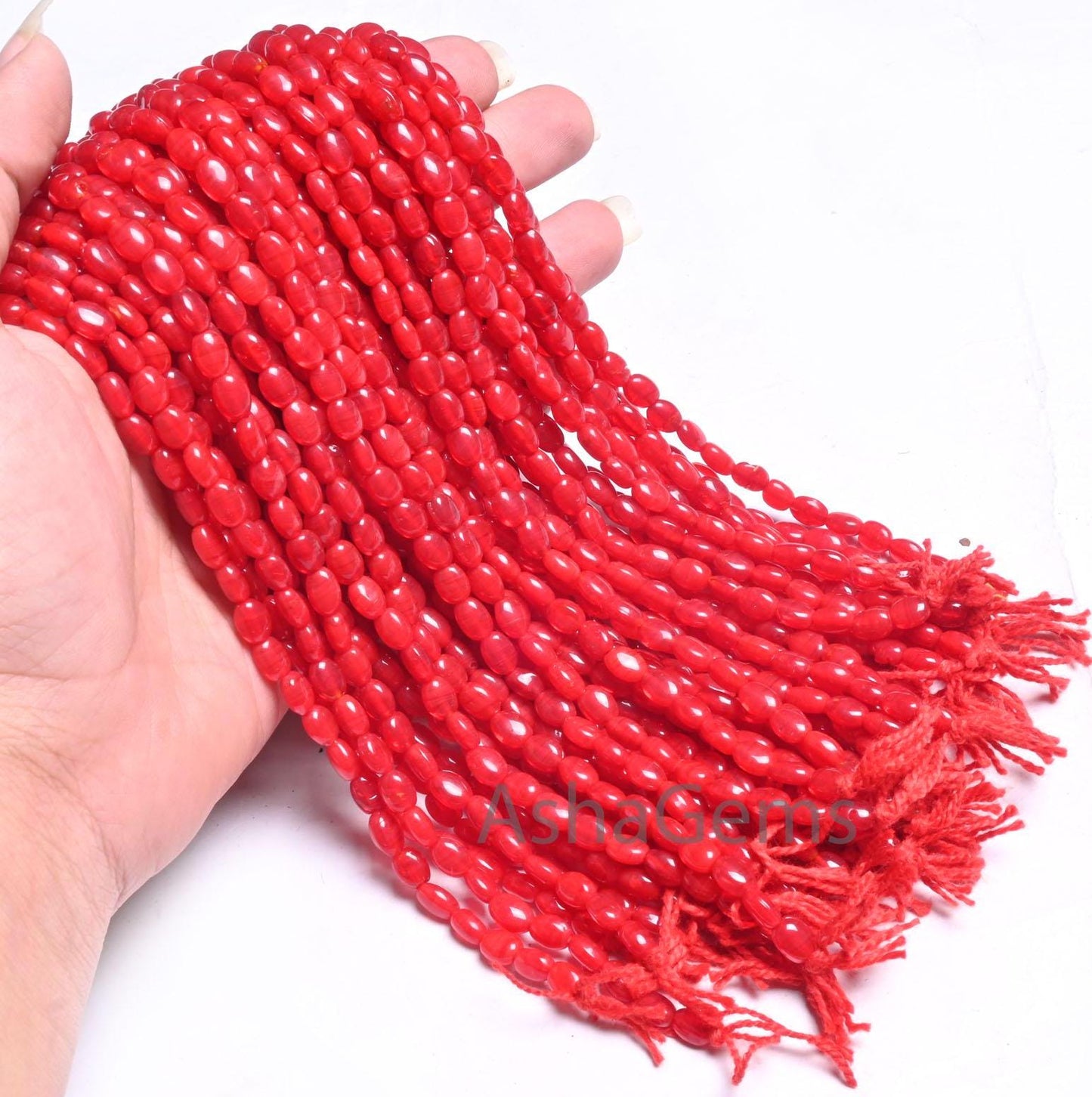 13"Strand Beautiful Red Carnelian Color Hydro Smooth Oval Shape Handmade Beads,5-7mm Red Hydro Plain Oval Loose Bead For Jewelry Making SALE