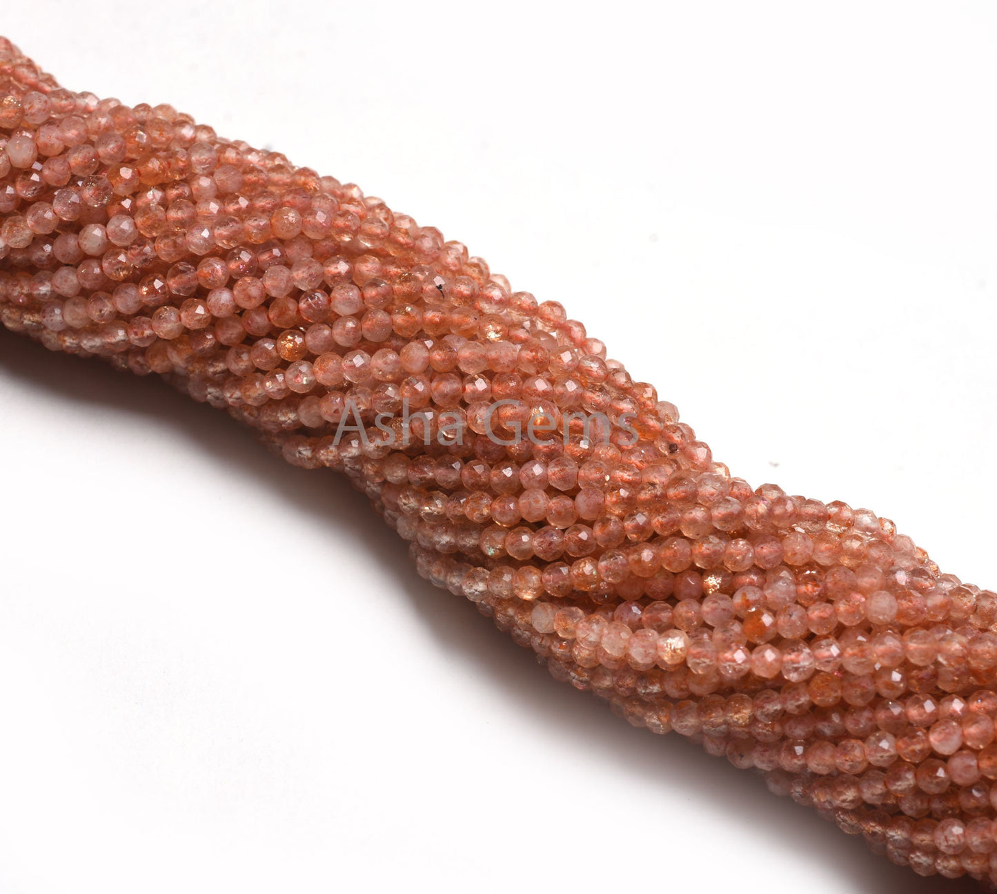 2.5 mm Genuine Sunstone Micro Cut Faceted Rondelle Beads,13"Natural Orange Sunstone Machine Cut Gemstone Bead AAA Sunstone Bead Jewelry SALE