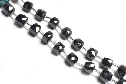 AAA Quality Black Spinel Faceted 3D Cube Box Beads, Natural Black Spinel Cube Gemstone Loose Beads,5" Black Spinel Beads Jewelry Crafts SALE
