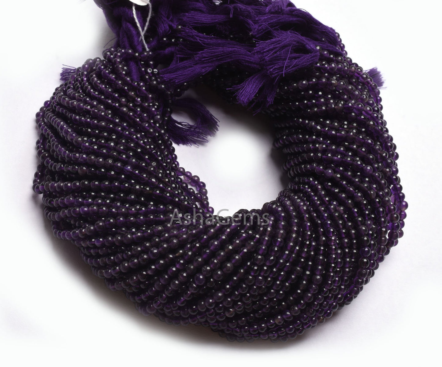 Purple Amethyst Smooth Round ball Beads,13" Strand African Amethyst Beads,4 mm Fine Dark Purple Amethyst Plain Round Gemstone Beads Jewelry