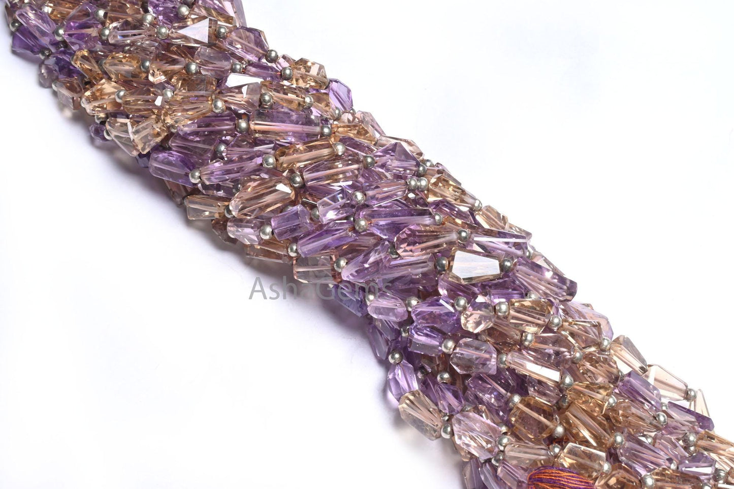Fine Quality Ametrine faceted Nugget Shape Gemstone Beads,10" Natural Purple Yellow Ametrine Handmade Tumble Indian Cut Ametryn Bead Jewelry