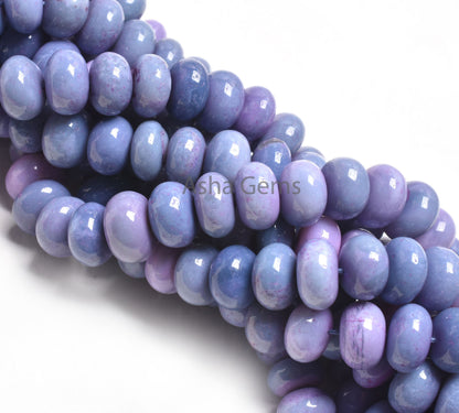 AAA Purple lavender Opal Smooth Rondelle Shape Beads, Beautiful lavender Opal Beads Strand Opal Plain Handmade Gemstone Roundelle Beads SALE