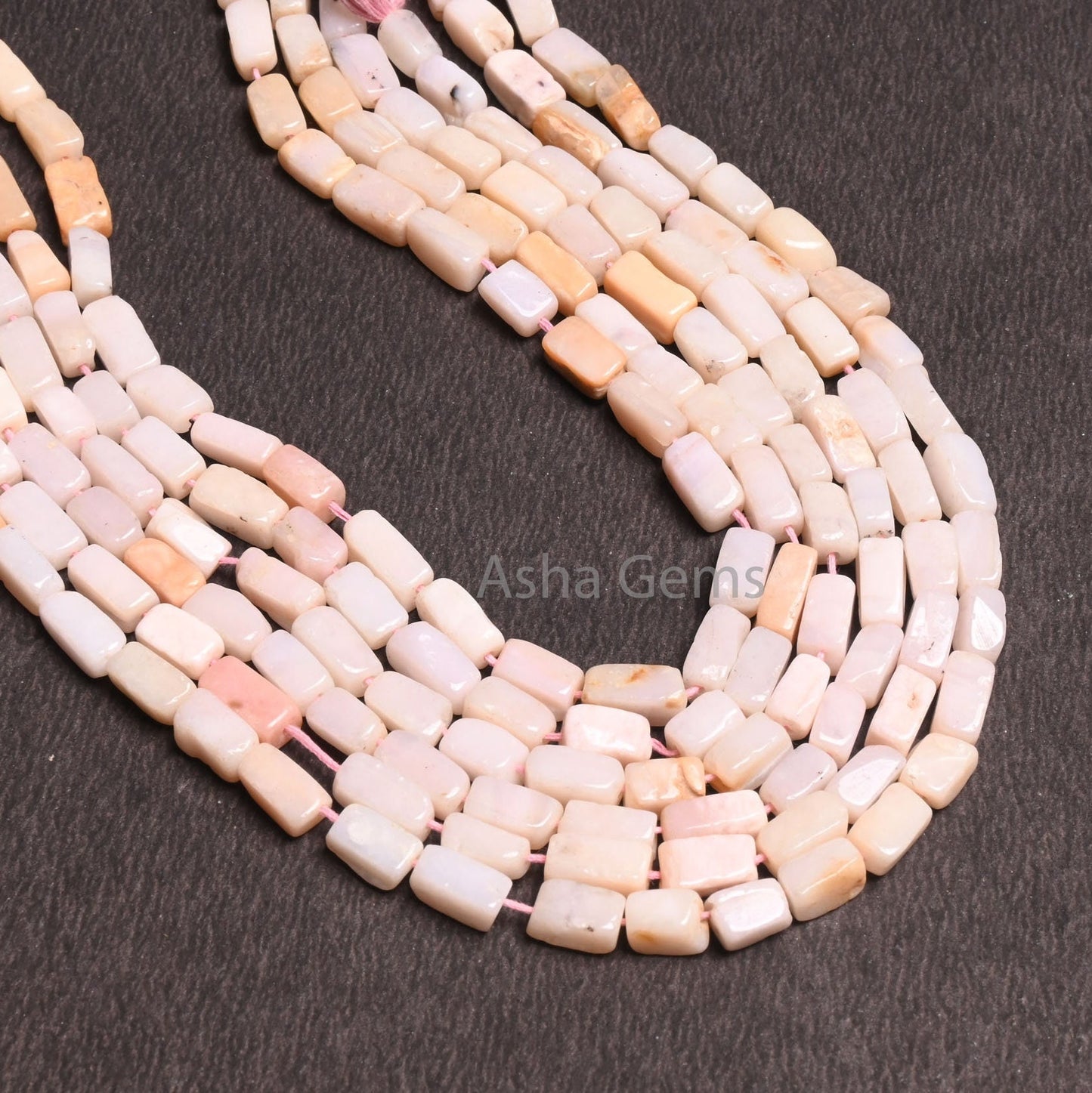 Pink Opal Smooth Rectangle Shape Gemstone Beads,4.5-9.5 mm Shaded Pink Opal Smooth Handmade Rectangle Straight Drill Bead Jewelry Craft SALE