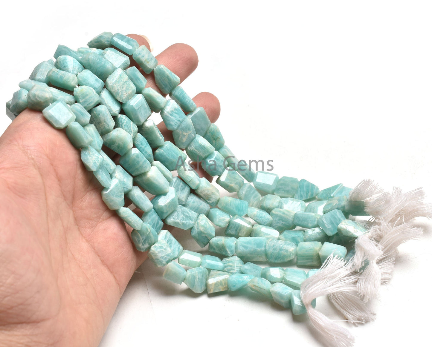 Fine Amazonite Faceted Indian Cut nugget Gemstone Beads, Natural Blue amazonite Handmade Straight Drill Tumble Amazonite Beads jewelry SALE