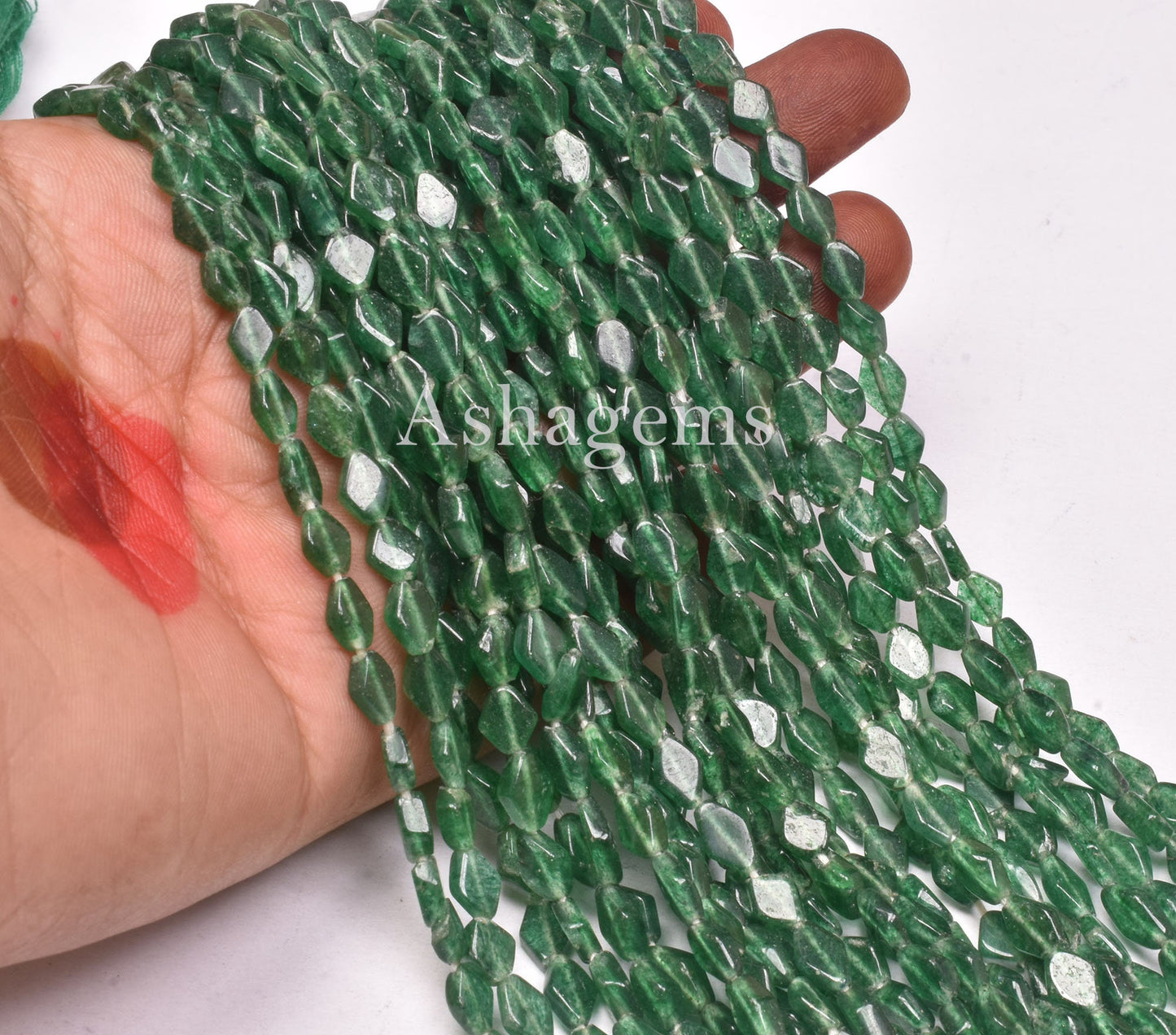 Beautiful Green Mica Fancy Shape Beads,13" Strand, Natural Mica margaj Smooth Rhombus shape Handmade Beads Green Aventurine Bead For Jewelry