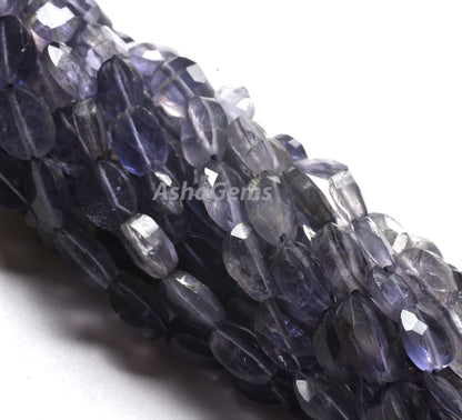 Light Blue Iolite Faceted Oval Shape Beads,13" Strand Natural Iolite Oval Gemstone Beads, Iolite Beads, Faceted Beads Oval For Jewelry Craft