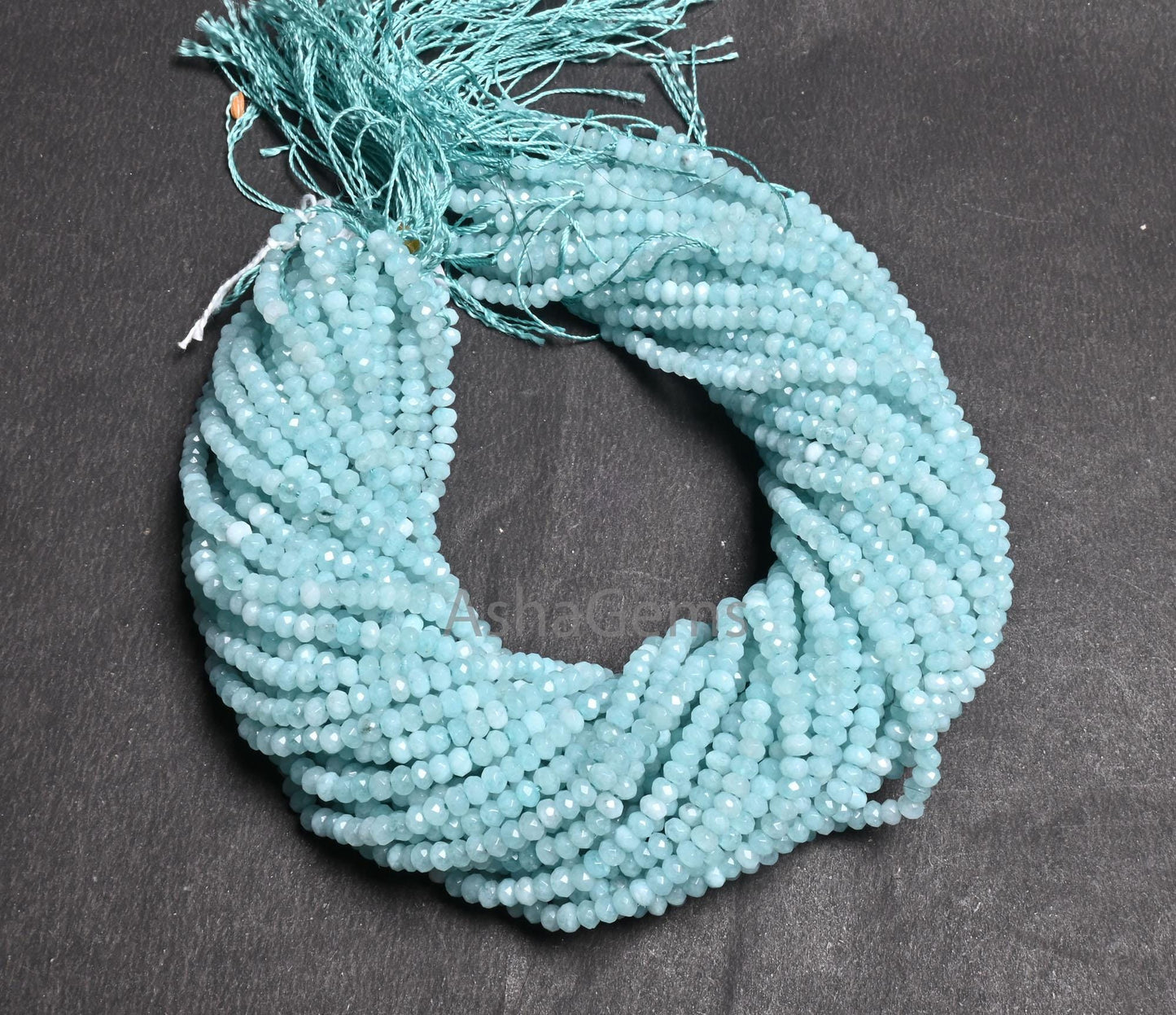 Beautiful Aqua Blue Jade Quartz faceted Rondelle Shape Beads,4.5 mm Sky blue Color Jade machine cut Gemstone Beads Jewelry Making Craft SALE