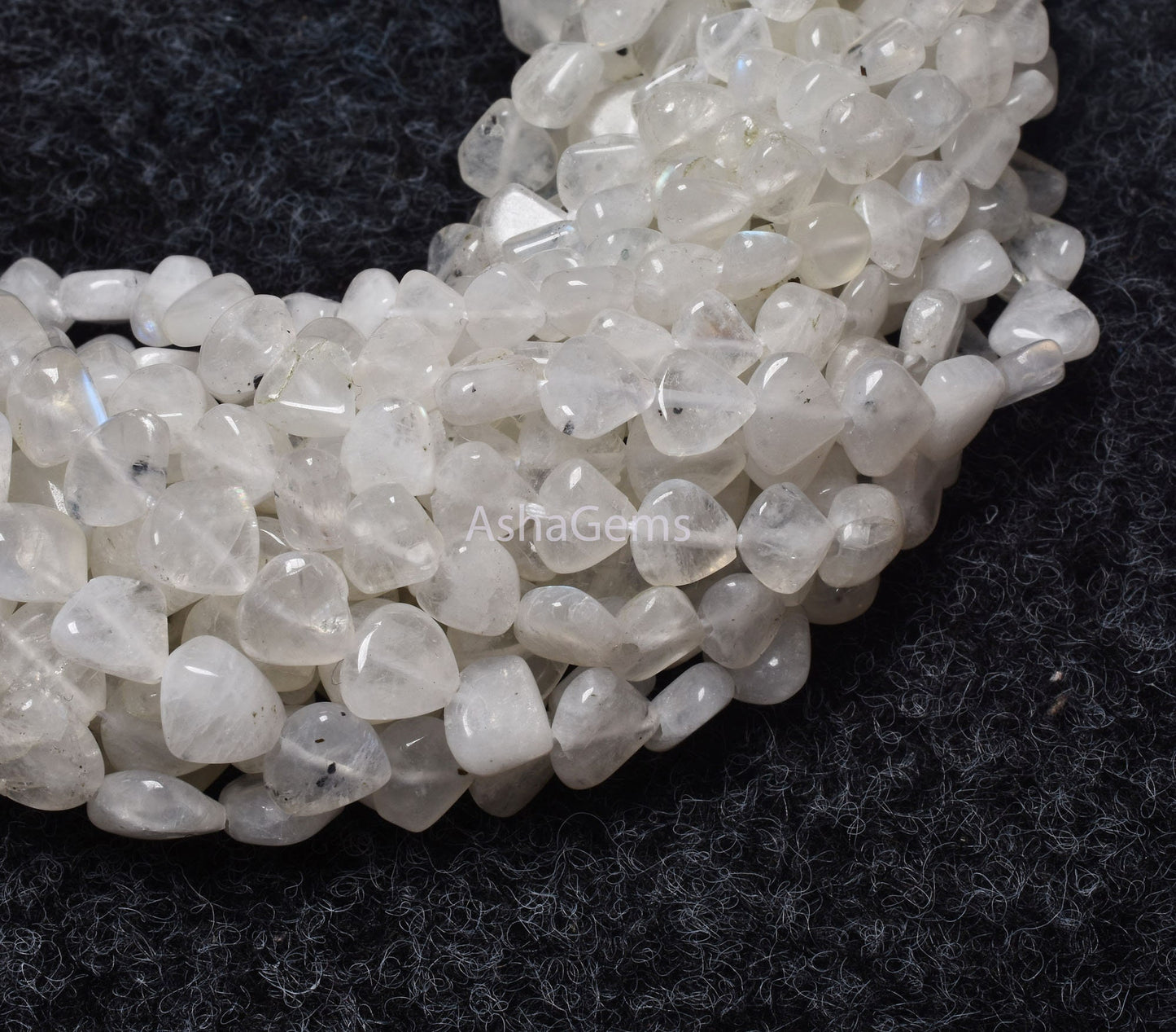 Beautiful Rainbow Moonstone Smooth Heart Shape Beads,13" Strand Natural white rainbow Plain Handmade Heart Bead Flashy Moonstone Beads Craft