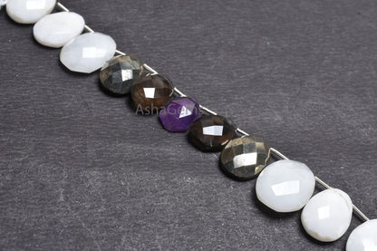 Beautiful Multi Color Stone Fancy Egg Shape Faceted Beads,10x15-15x20mm Mix Gemstone Fancy Egg Oval Side Drill Briolette Bead Jewelry Making