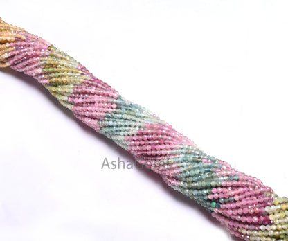 Beautiful Multi Tourmaline Micro Cut Gemstone Beads,2.25 mm Fine Tourmaline Faceted Rondelle Tiny Bead, natural Tourmaline Bead Jewelry SALE