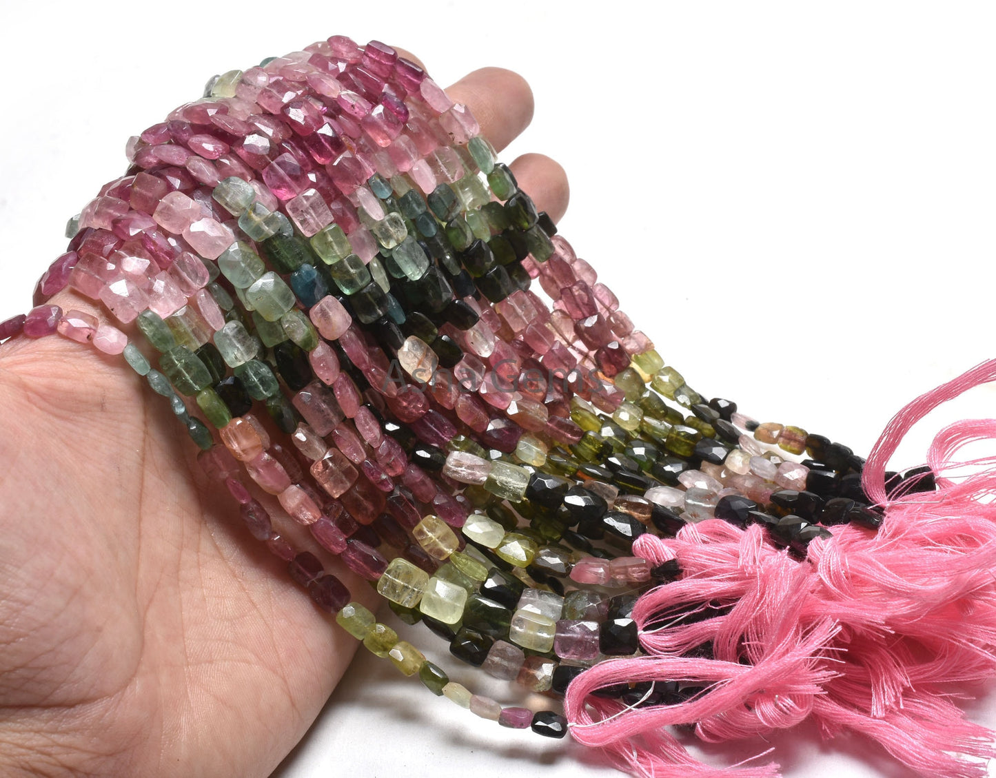 Natural Multi Tourmaline faceted Gemstone Beads, Tourmaline Fancy Chicklet Uneven Shape Handmade beads, Multi Color Tourmaline Bead Jewelry
