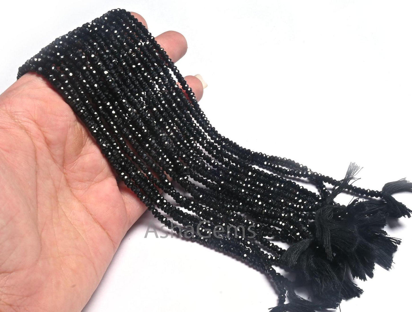 AAA Black Onyx Rondelle Shape Indian Machine Cut Beads, Beautiful Onyx  Faceted Gemstone Black Onyx Beads Jewelry Making Craft Necklace SALE