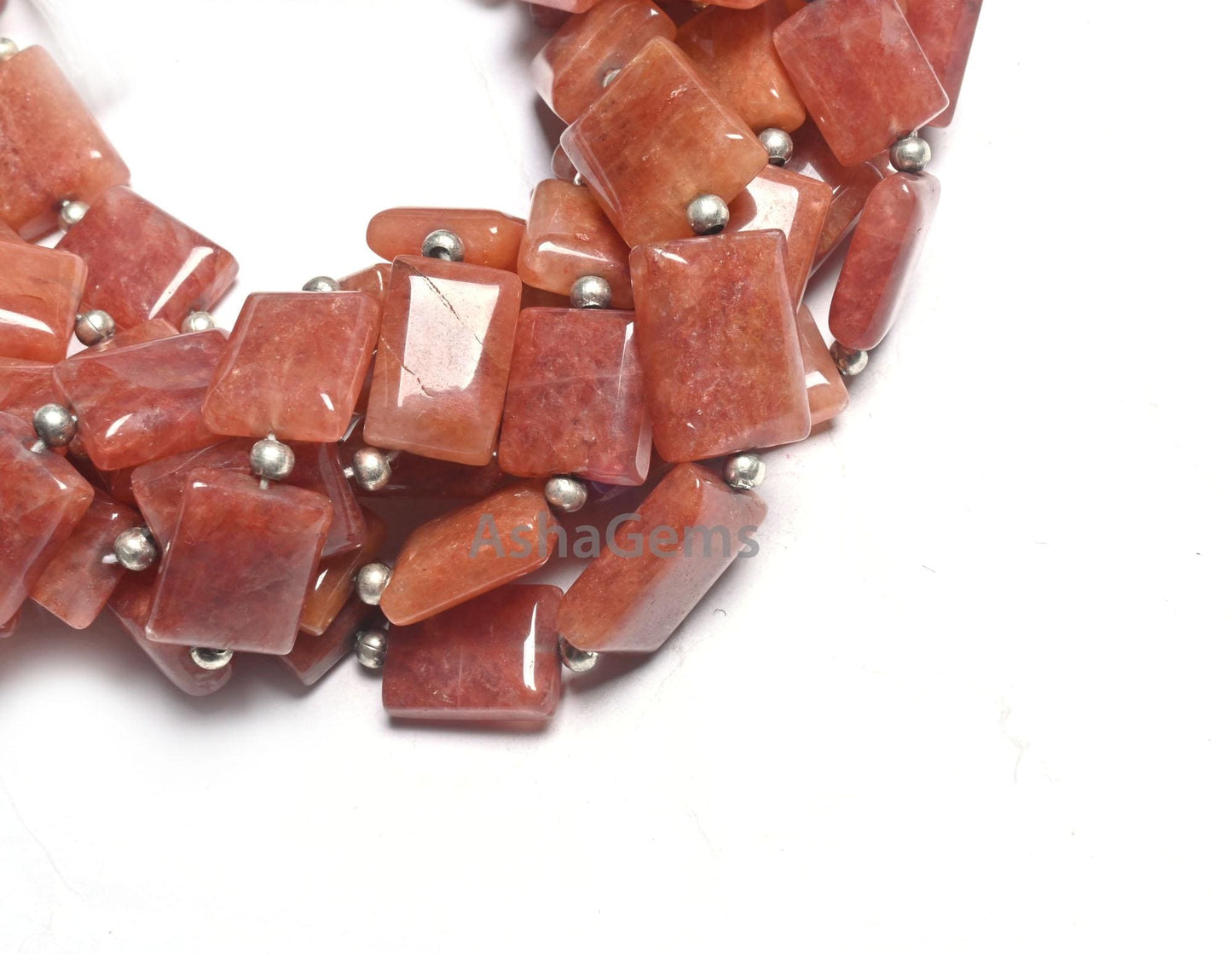Amazing Dark Peach Quartz Smooth Rectangle Shape Gemstone Beads,9" Quartz Fancy Chicklet Straight Drill Handmade Beads Jewelry making Crafts