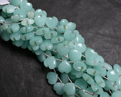 Beautiful Peru Amazonite Fancy Carved Heart Gemstone Loose Beads, AAA Natural Blue Amazonite Carving handmade Amazonite Beads Jewelry Crafts