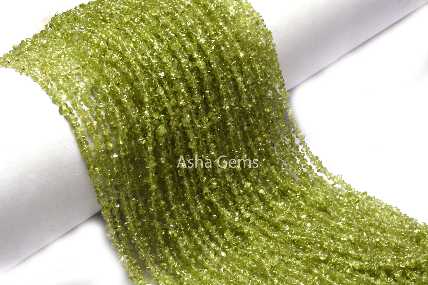 34" Strand Peridot Uncut Chip Beads, Natural Green peridot Smooth Raw Rough Bead, AAA Peridot Beads Gemstone Uneven tiny Bead Jewelry Crafts (AG 10329)