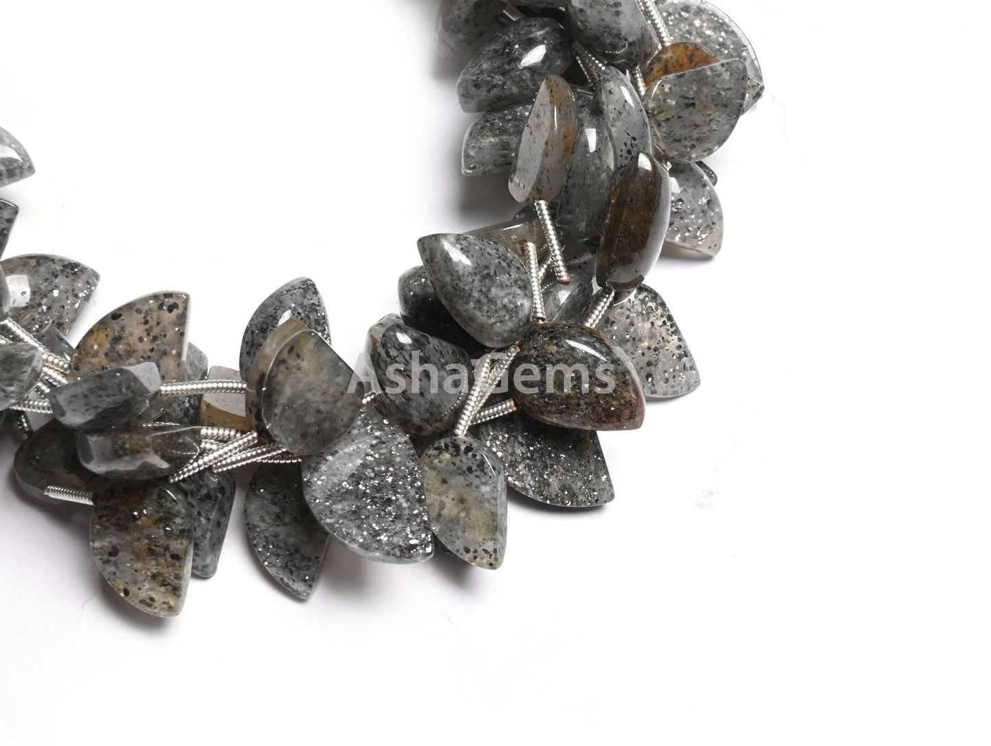 Natural Black sunstone Fancy Keri Shape Gemstone Loose Beads, Fine Sunstone fancy One Side Flat Table Side Drill Handmade Beads Jewelry SALE