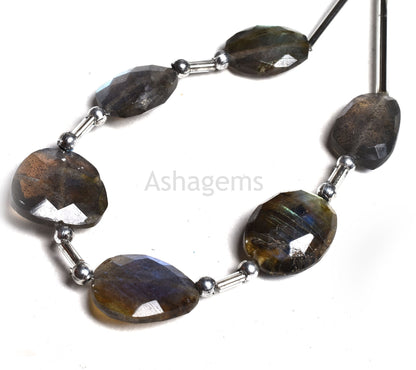 Fine labradorite Faceted Flat Nugget Beads, Blue Flash Labradorite Uneven Shape Briolette Beads, Blue Fire Black Rainbow Fancy Beads Jewelry